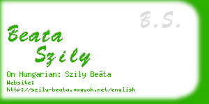 beata szily business card